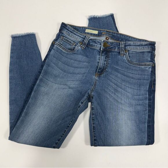 Kut from the Kloth Denim - Raw Hem Medium Wash Kut from the Kloth Blue‎ Skinny Ankle Jeans Size 10